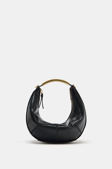 OVAL BAG WITH METAL STRAP - Black by Zara