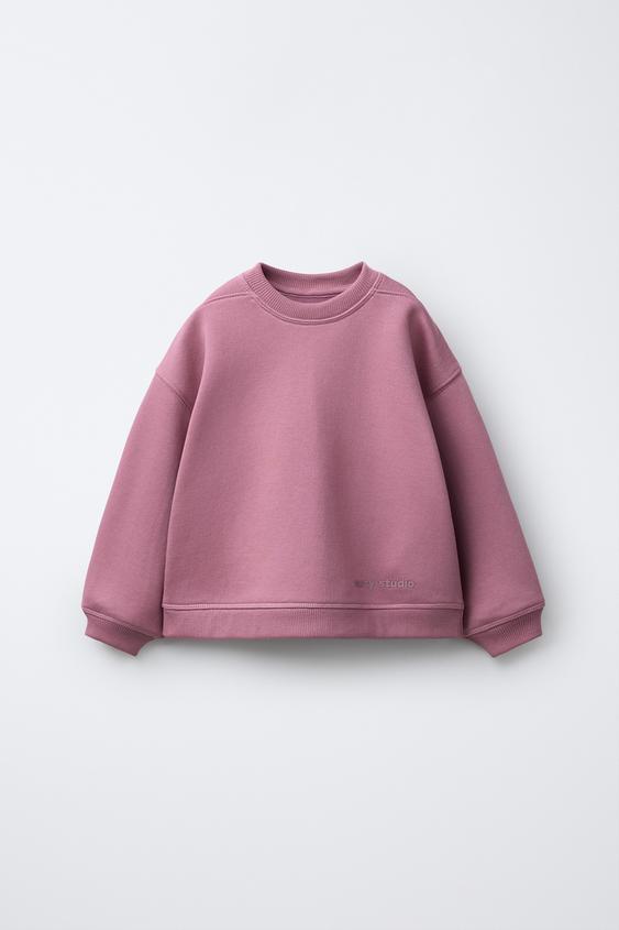 RAISED SLOGAN SWEATSHIRT - Dark pink by Zara - Image 0