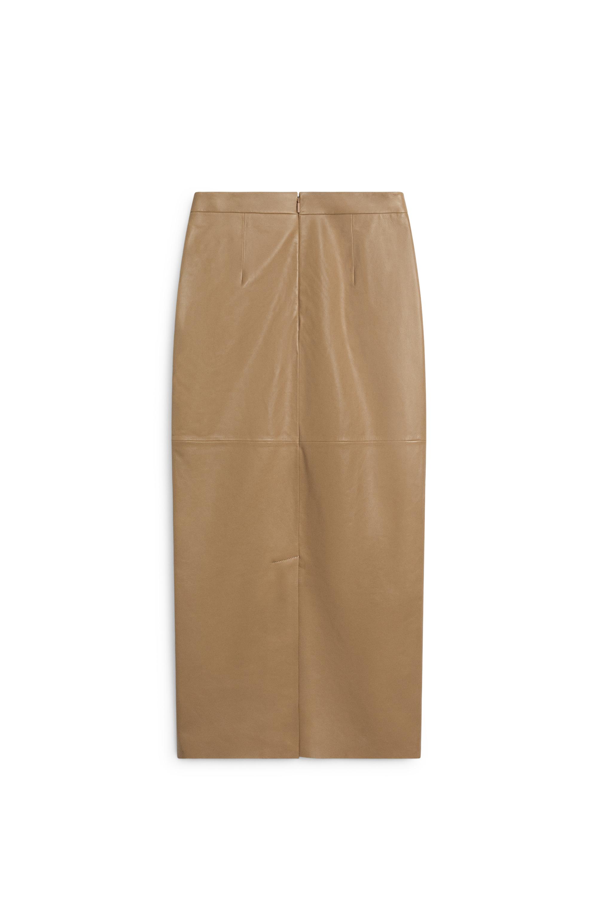 Nappa leather midi skirt with seams - LIMITED EDITION