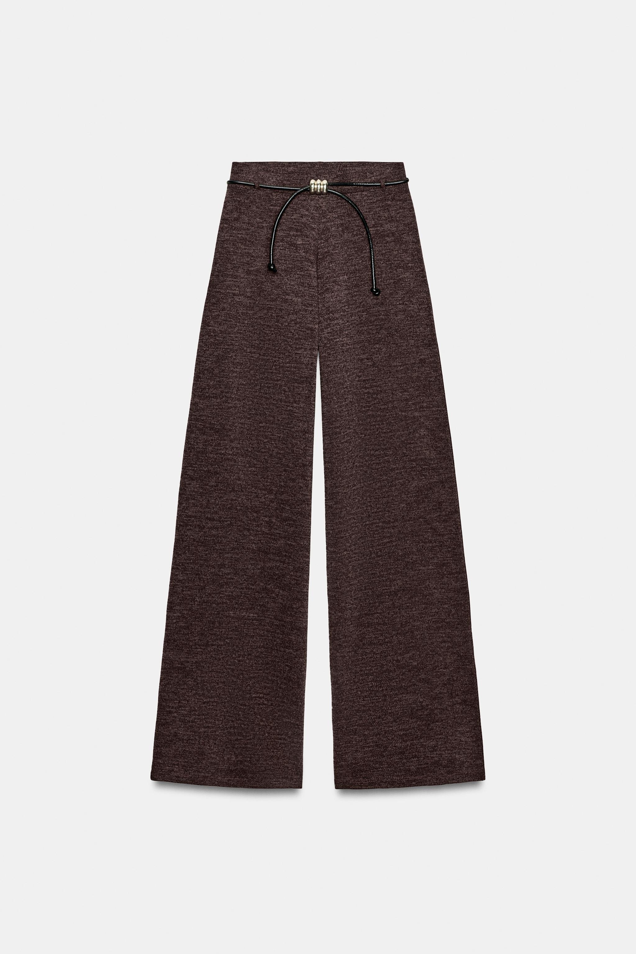 PIQUÉ BELTED PANTS