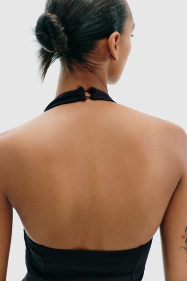 HALTER INTERLOCK SHORT DRESS - Black by Zara - Image 2