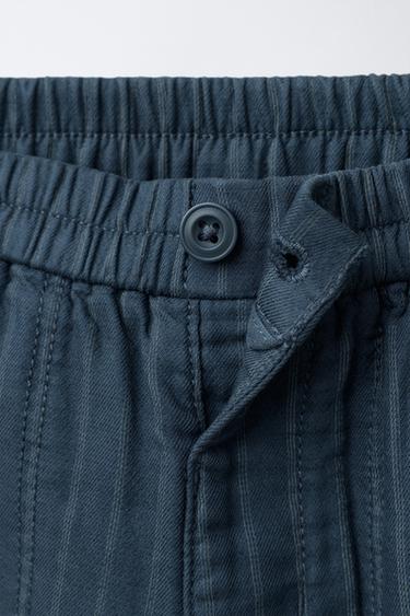 STRIPED BAGGY TROUSERS - Blue by Zara - Image 3