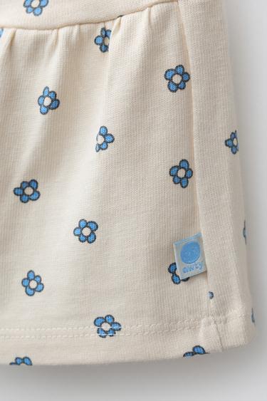 SHORT EN MOLLETON IMPRIMÉ - Bleu clair de Zara - Image 3