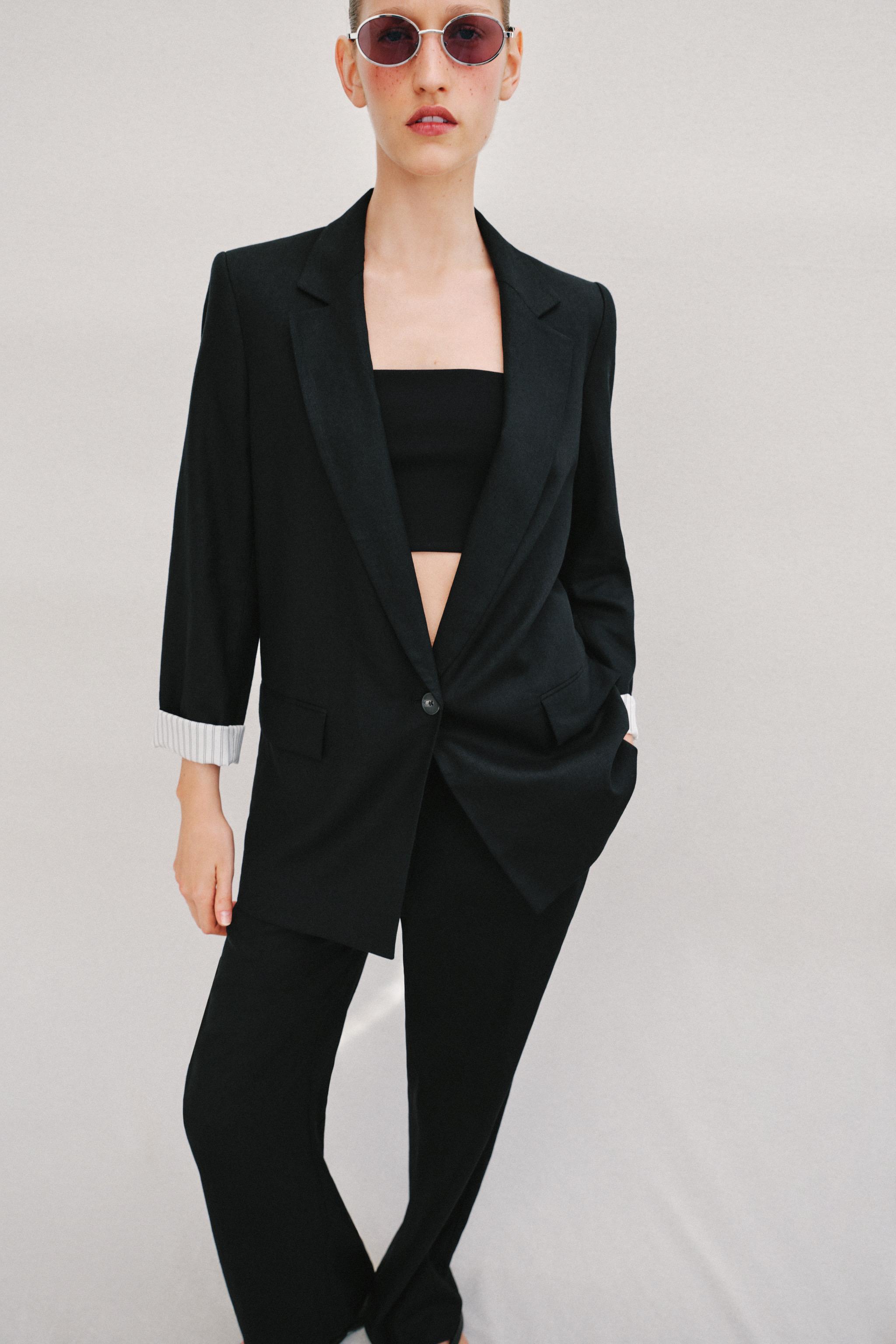 LINEN BLAZER WITH ROLLED SLEEVES