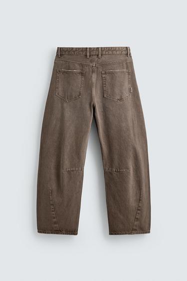 BARREL FIT TROUSERS - Brown by Zara - Image 8