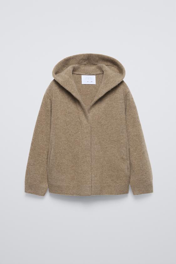 HOODED WOOL AND CASHMERE JACKET Brown / Taupe ZARA Saudi Arabia