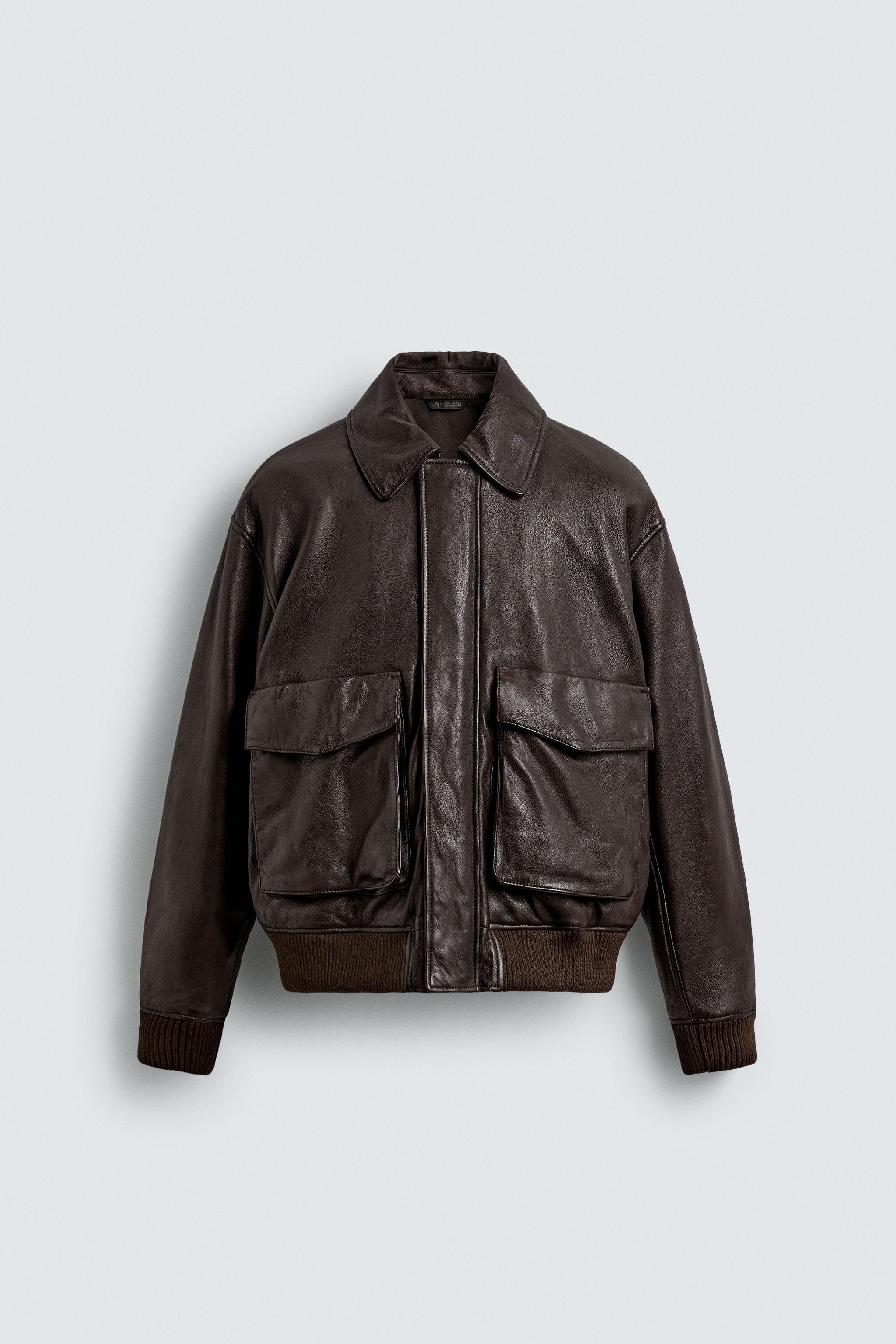LEATHER POCKET JACKET - Brown | ZARA United States