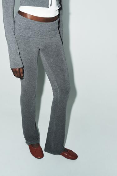 SEAMLESS FLARE TROUSERS - Grey marl by Zara