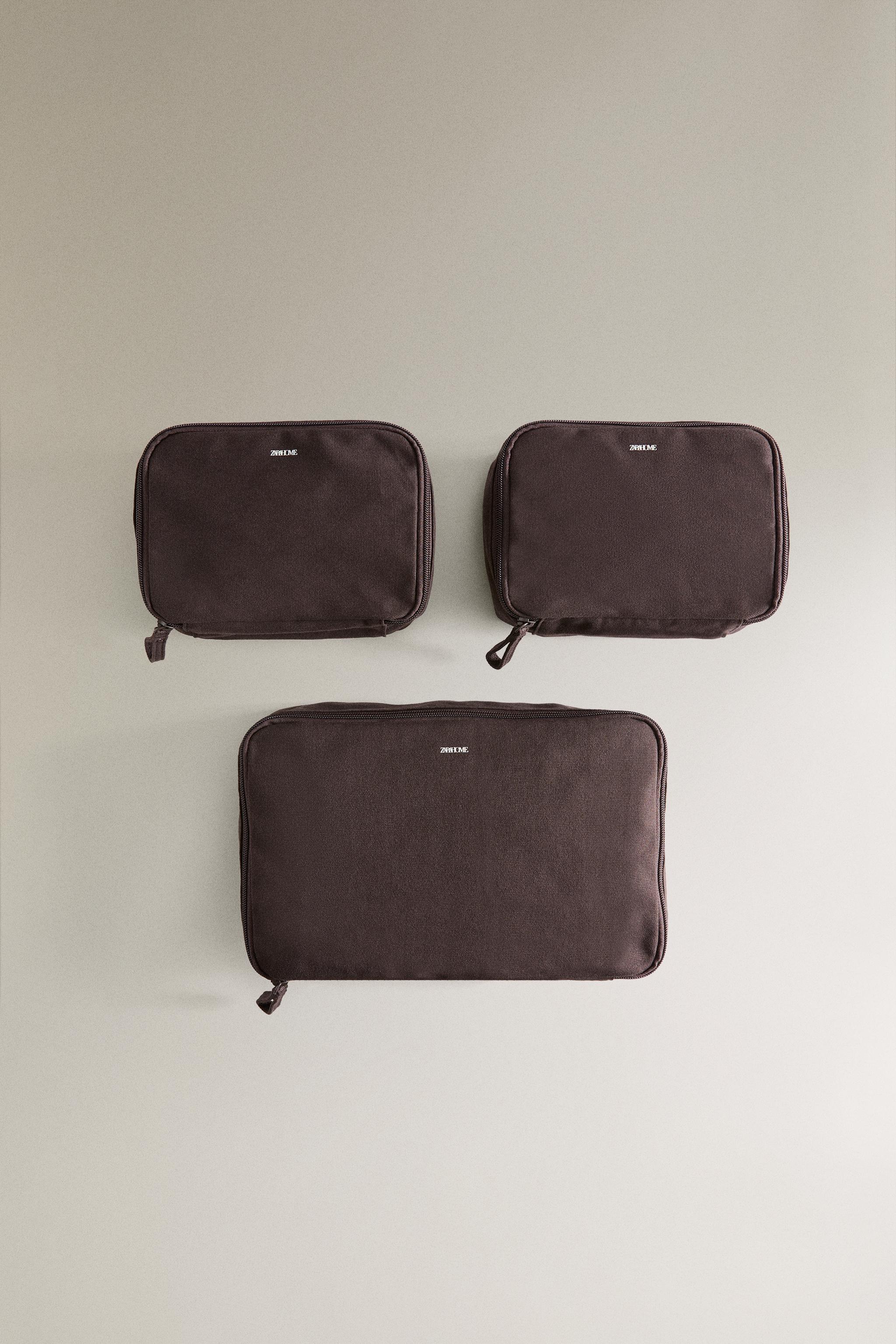 CANVAS TRAVEL ORGANIZER MAKEUP BAGS - Brown | ZARA Canada