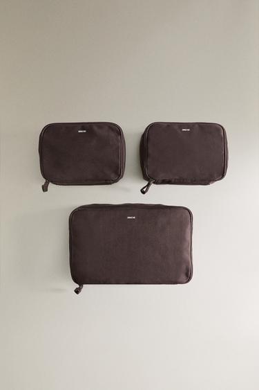 TROUSSES RANGEMENT VOYAGE CANVAS - Marron de Zara - Image 2