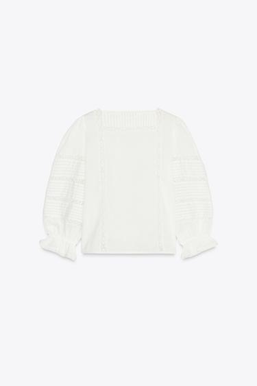 BLOUSE ROMANTIQUE BRODÉE ZW COLLECTION - Écru de Zara - Image 5
