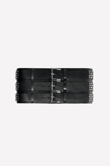 LEATHER STUDDED CUMMERBUND BELT LUDOVIC DE SAINT SERNIN x ZARA - Black by Zara