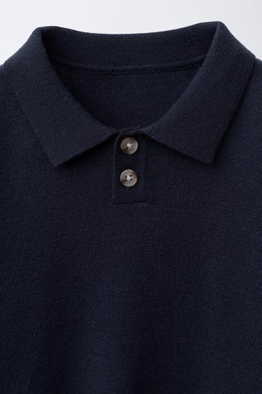 KNITTED POLO SWEATER - navy by Zara - Image 2