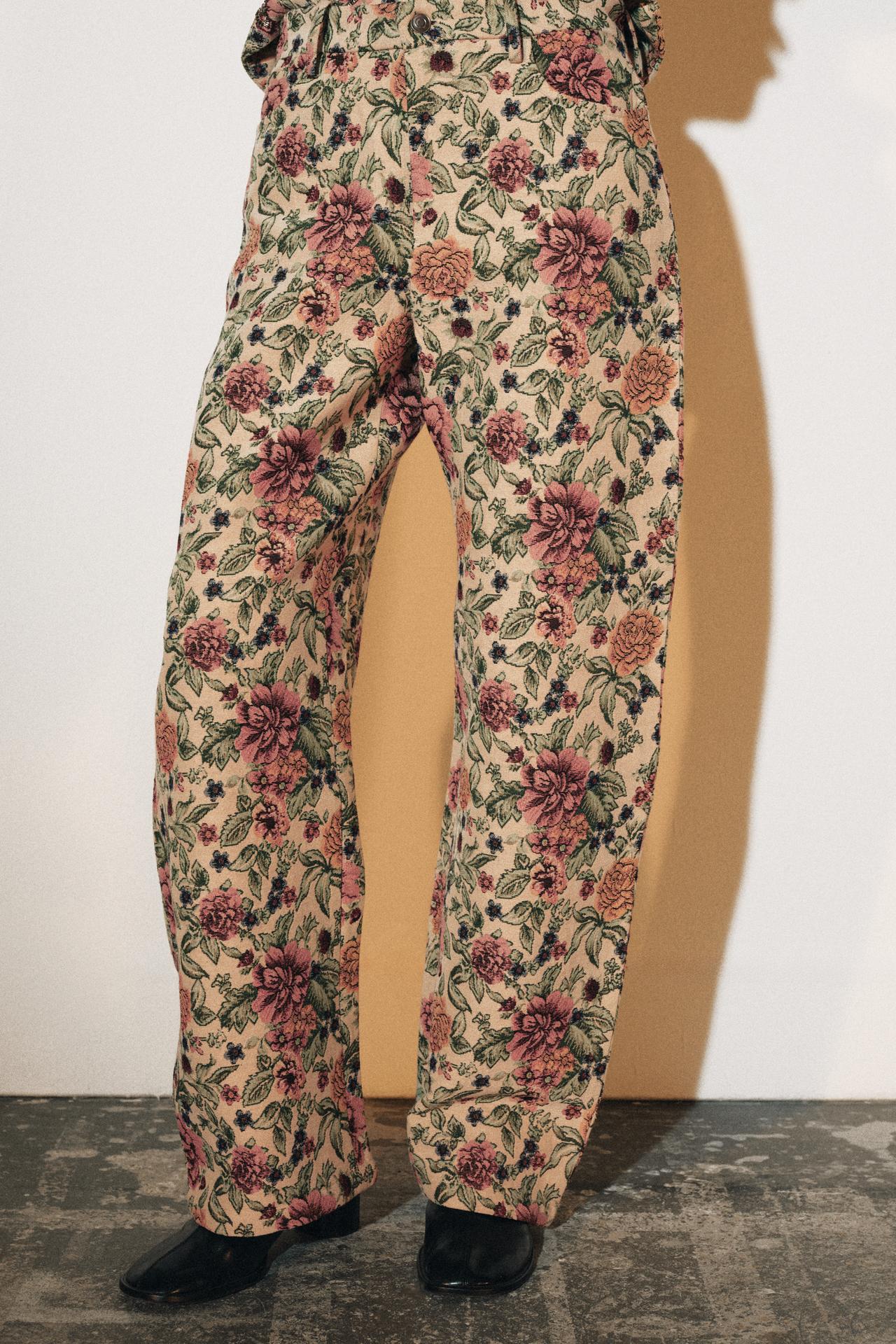 ZW COLLECTION JACQUARD FLORAL PANTS — Multicolored