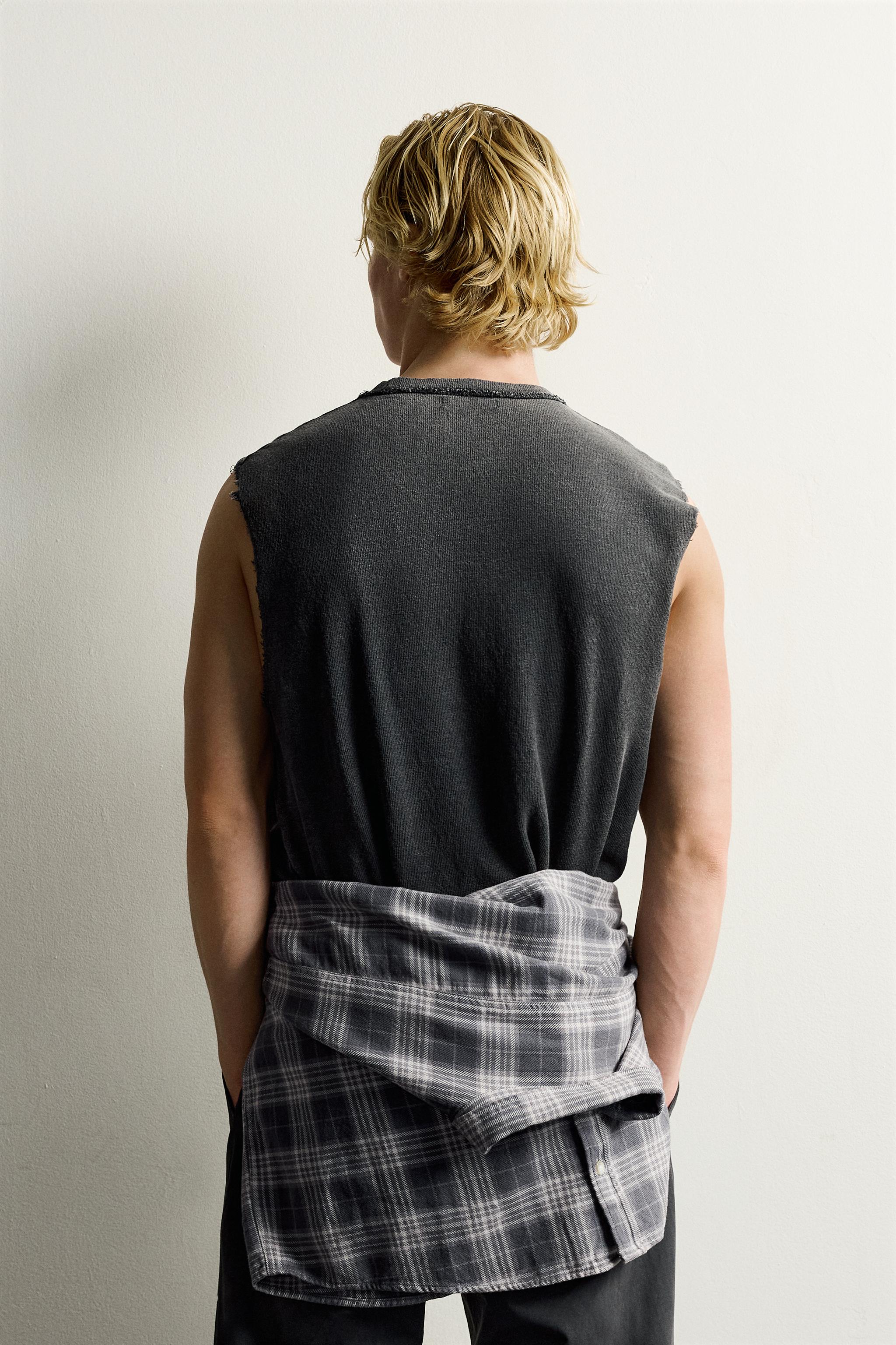 PRINTED WASHED KNIT TANK TOP