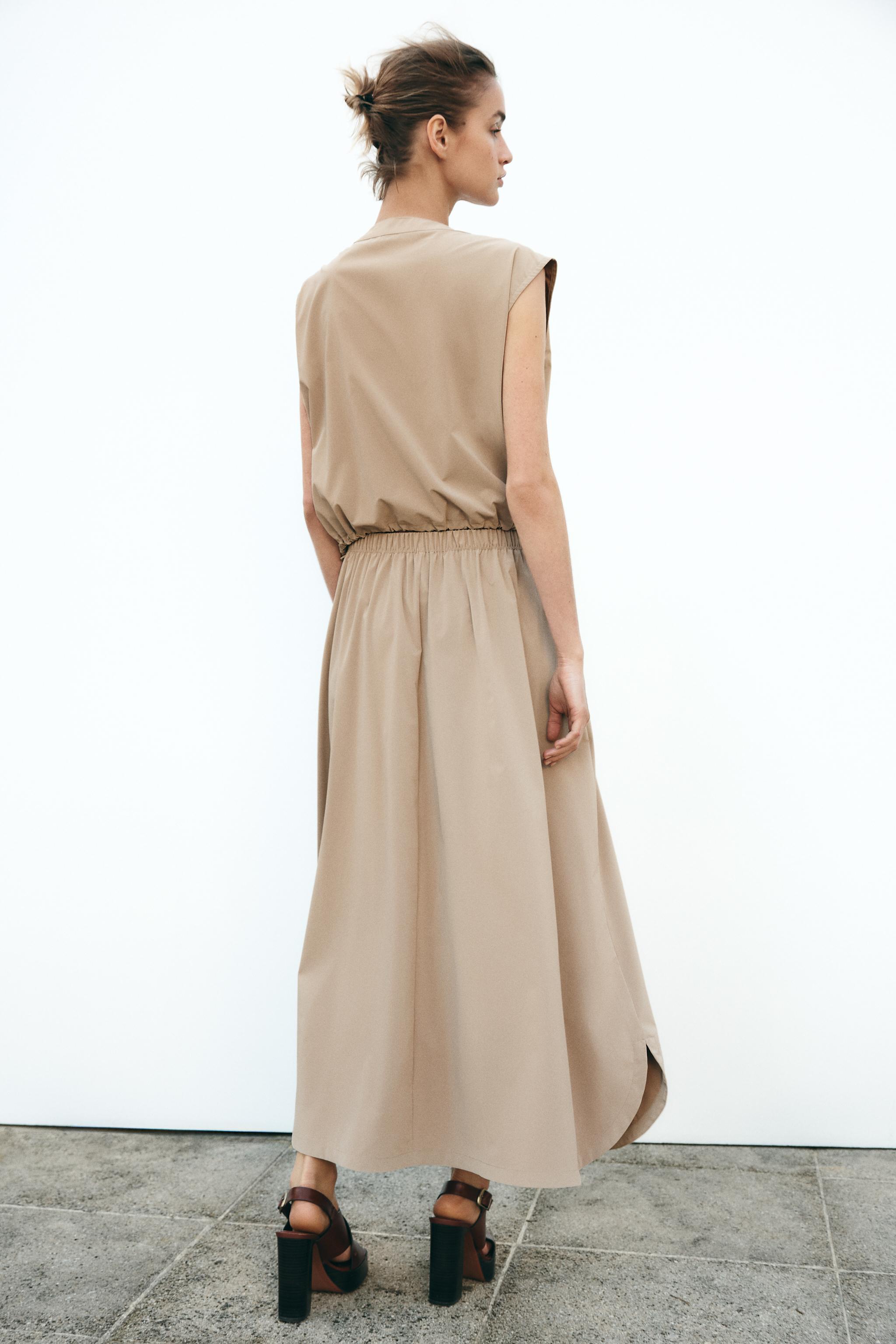 ZARA ラウンドヘムミディ丈スカート 8351/024 ROUND HEM MIDI SKIRT - Mid-camel | ZARA United States