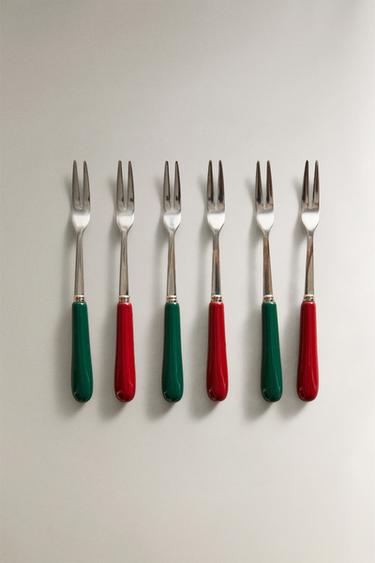 Zaras 6-PACK COCKTAILPINNAR I KERAMIK MED JULMOTIV (6-PACK) - Röd - Bild 0