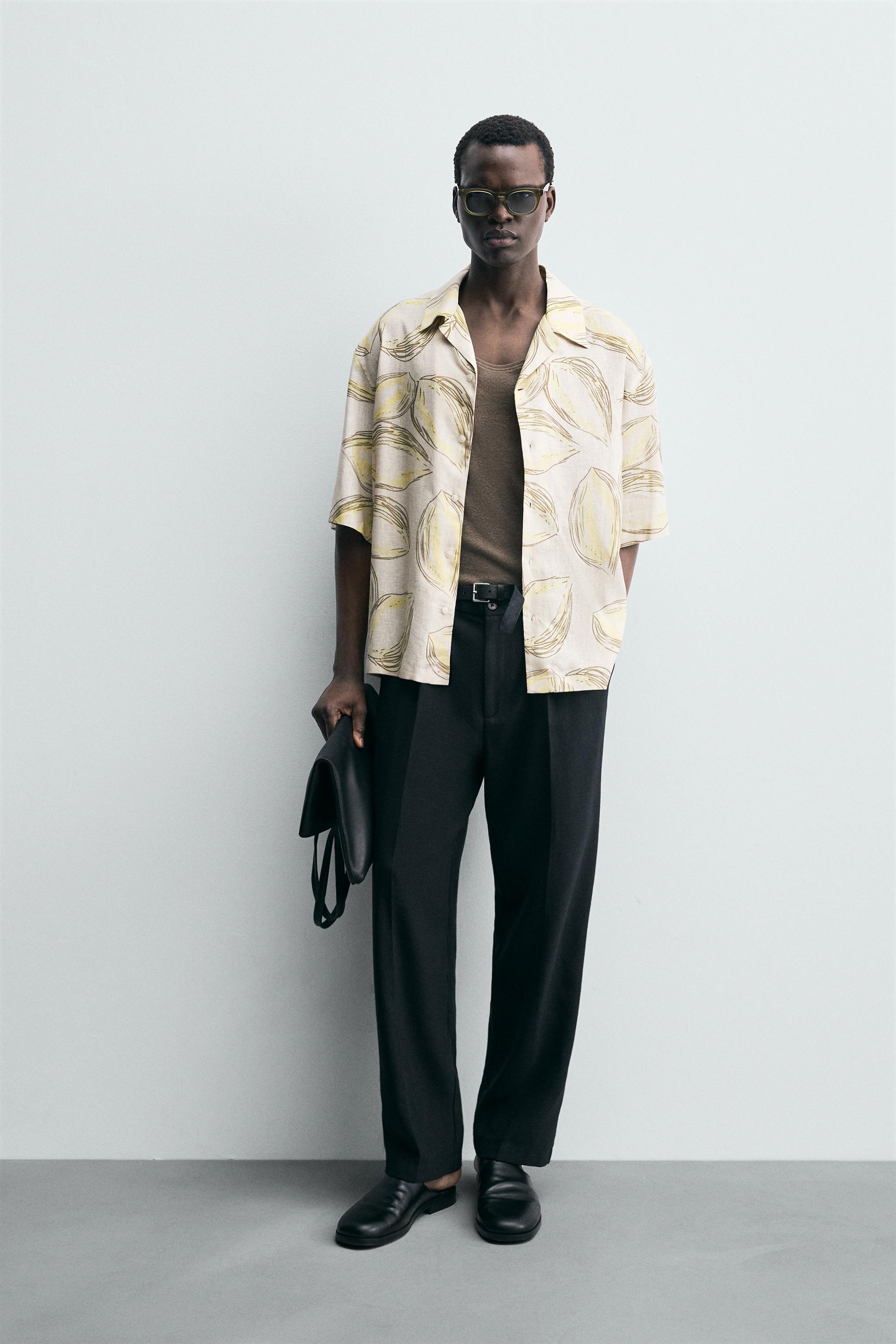 ZARA シャイニー生地シャツ　新品 ZARA】ZWC シャツジャケット パッチポケット 9632/068/802 (ZARA
