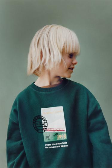 SNOWLAND PRINTED SWEATSHIRT - Petrol blue by Zara