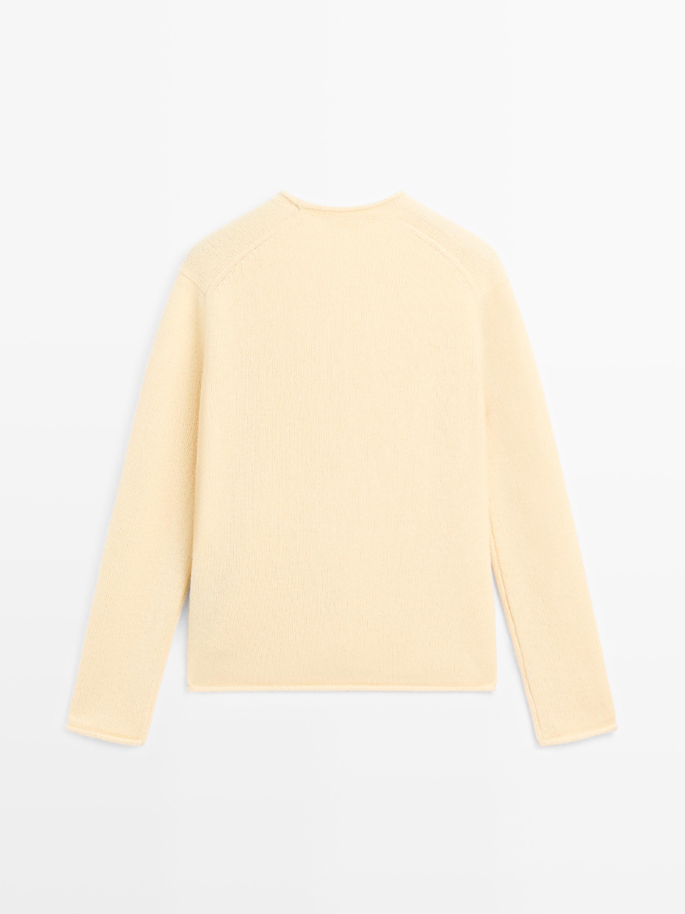 Pull en maille 100 % laine à col V