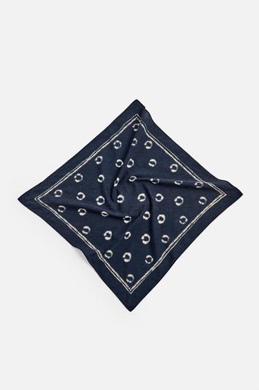 BANDANA IMPRIMÉ - Bleu marine de Zara - Image 1