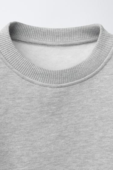 SWEAT DOUBLE BAS DENTELLE - Gris chiné de Zara - Image 2