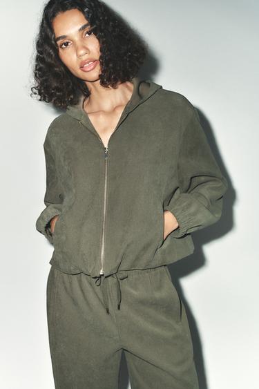 Zara BOMBER JACKET - Dark khaki