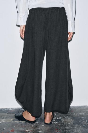 VOLUME FLOWY TROUSERS WITH WOOL ZW COLLECTION - Dark grey by Zara - Image 2