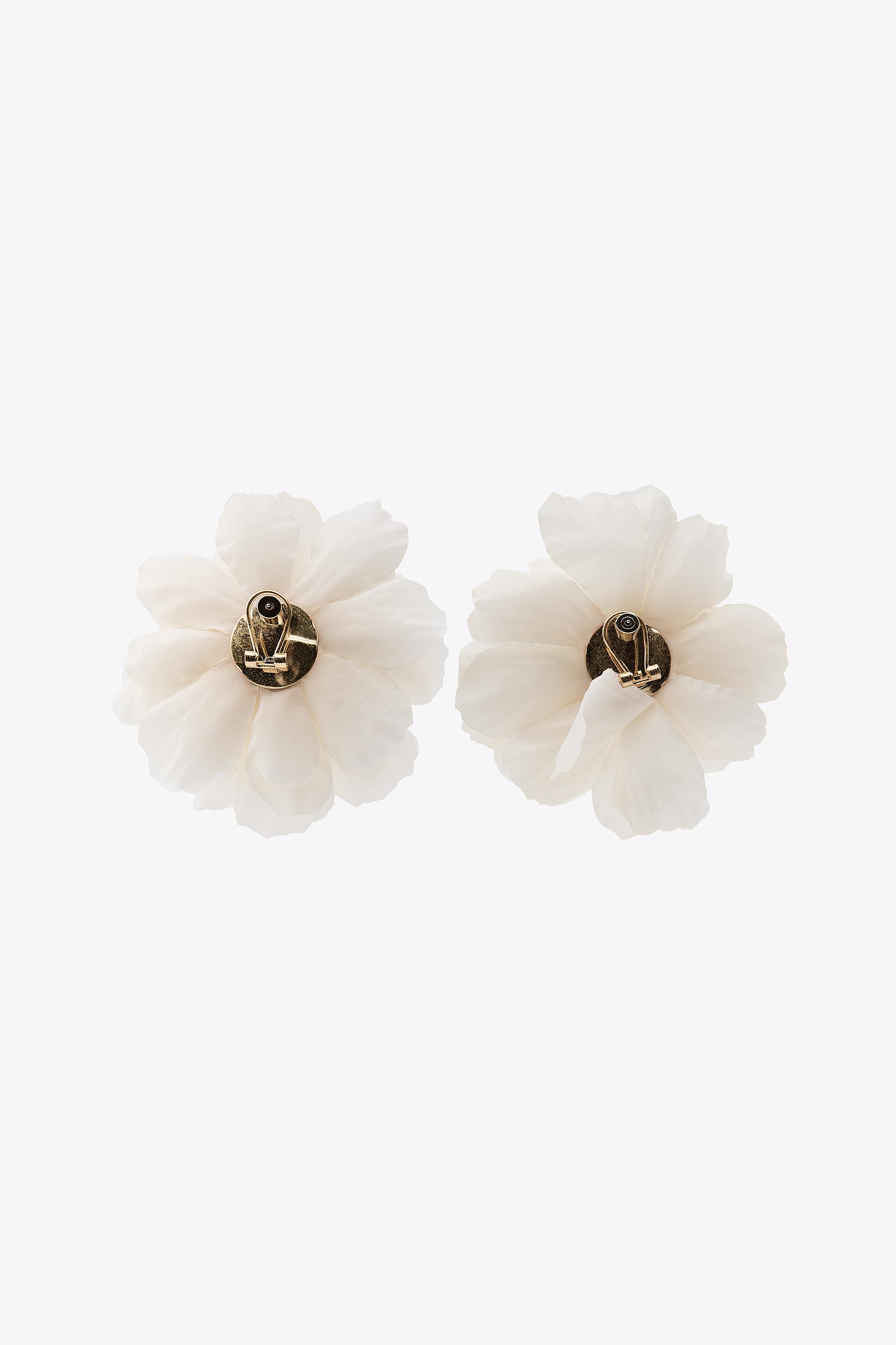 WOVEN FLOWER BEADED EARRINGS - Ecru | ZARA United States