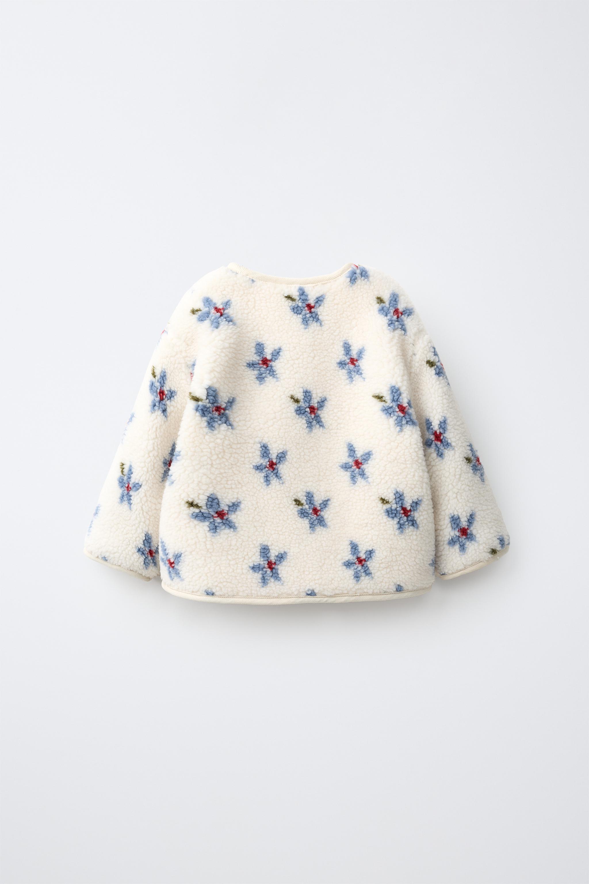 BLOUSON EFFET MOUTON À FLEURS