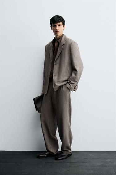 PANTALON DE COSTUME STRUCTURÉ - Marron clair de Zara - Image 3