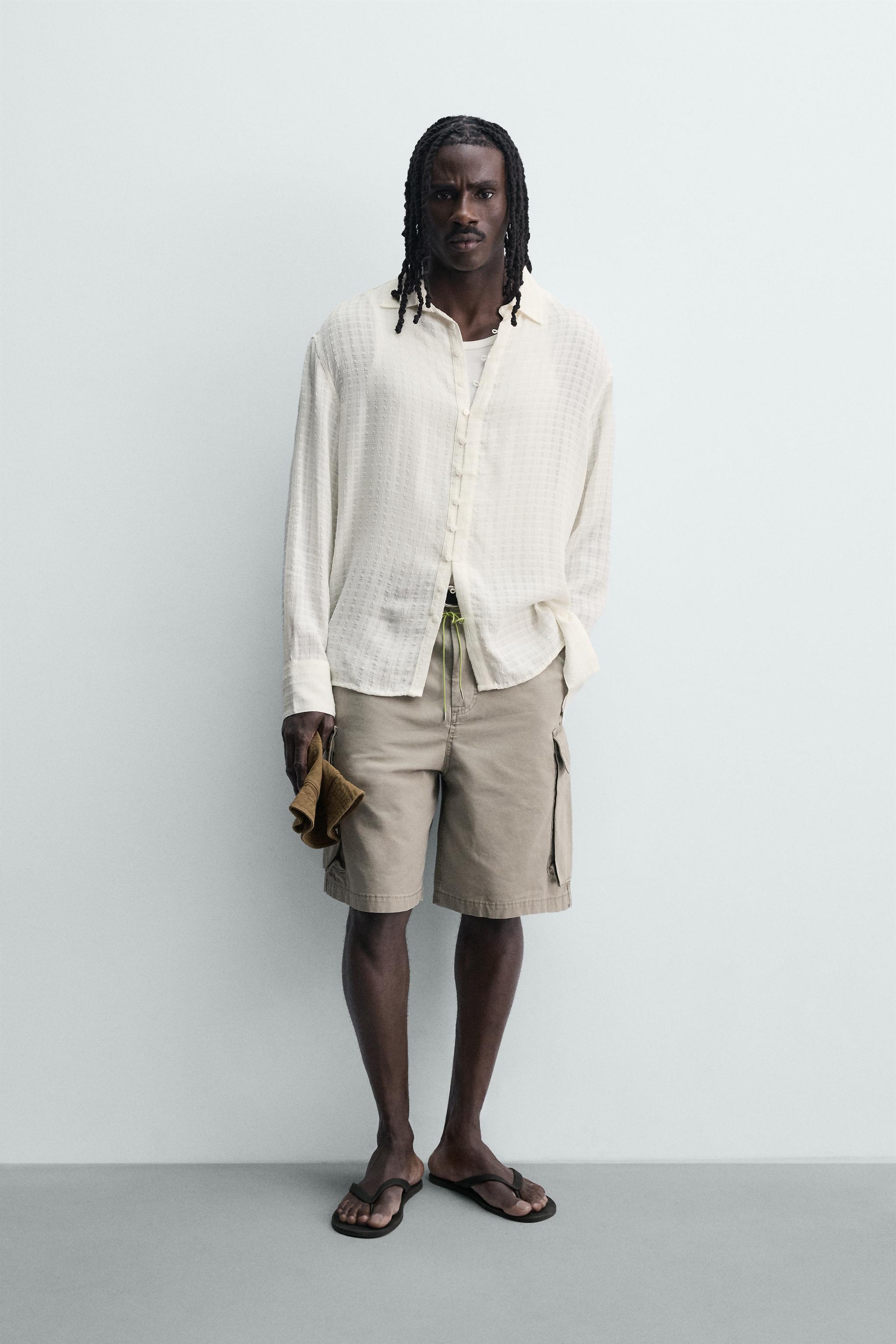 FLOWY TEXTURED JACQUARD SHIRT