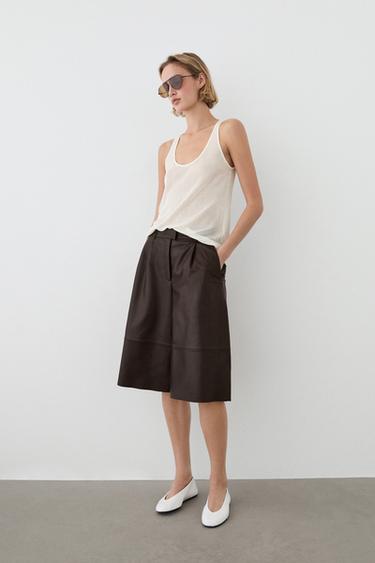 Zara 100% linen strappy top - Oyster-white