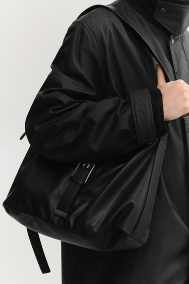 Zara 卡扣單肩包 - 黑色