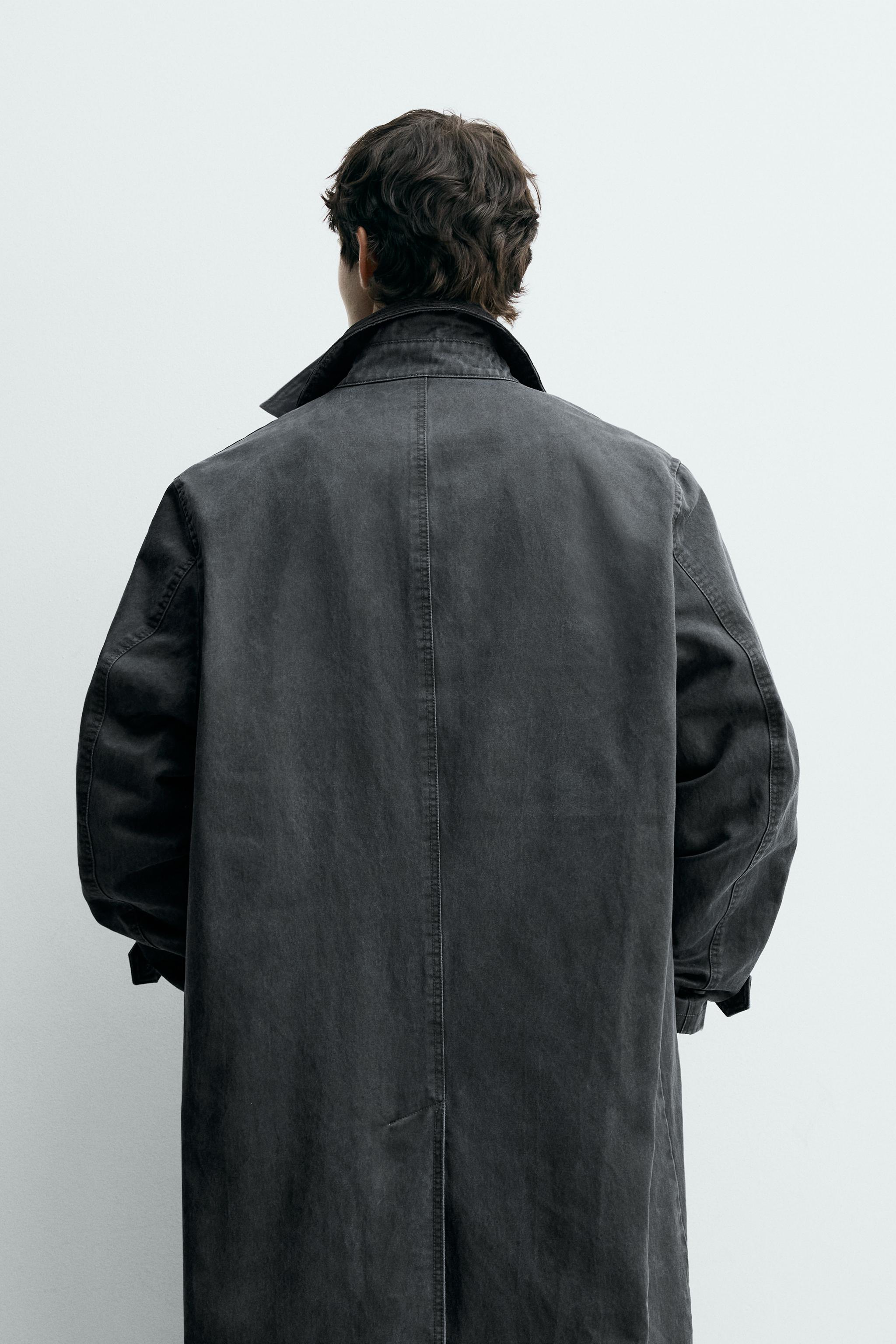 ワックスフィニッシュ トレンチコート - ブルー | ZARA Japan / 日本