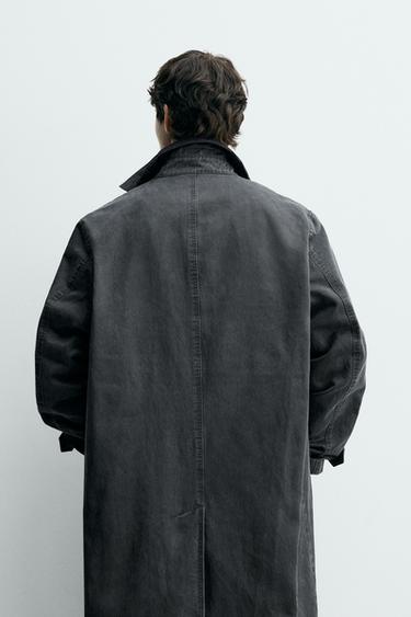 WAXED TRENCH COAT - Blue by Zara - Image 2