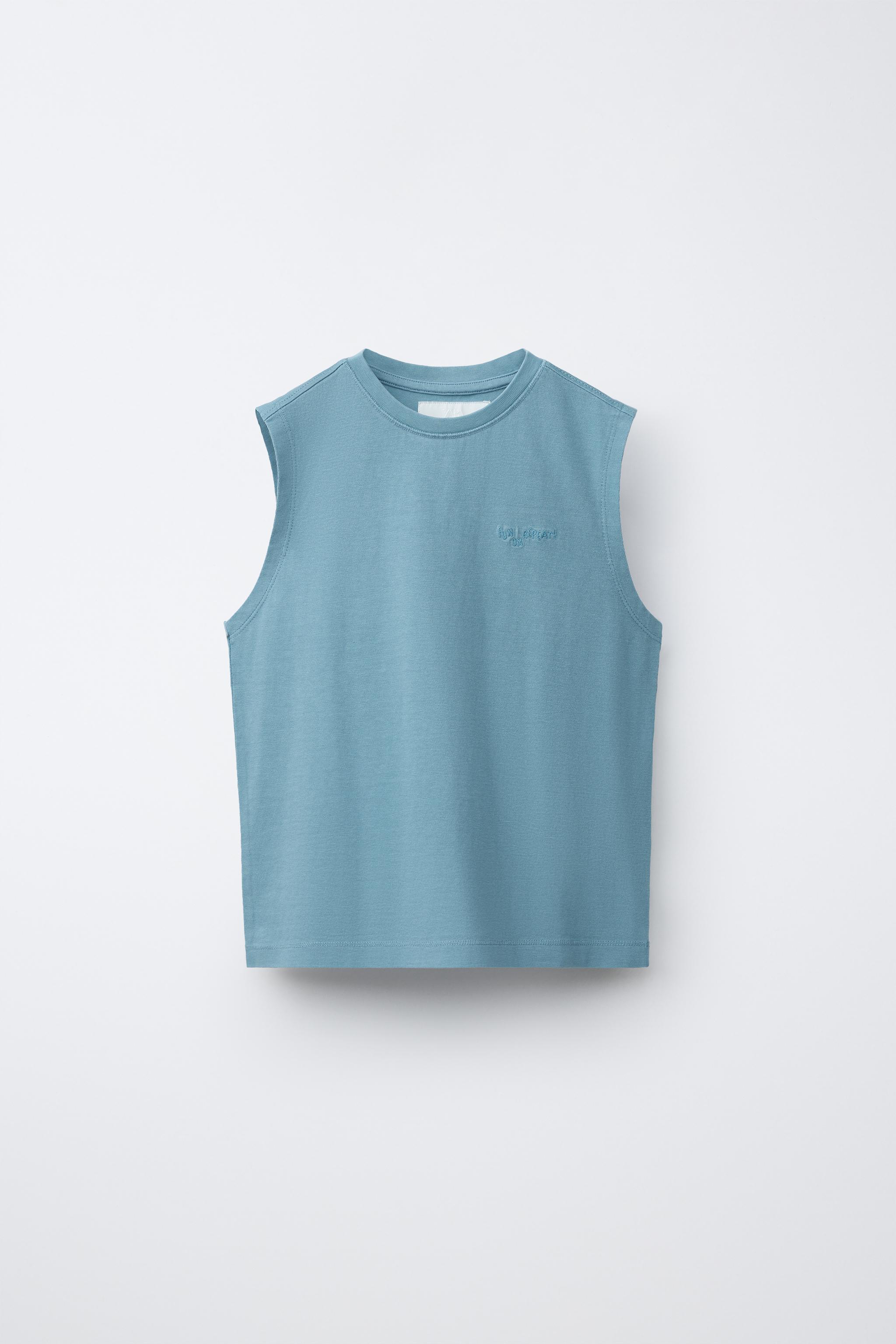 PLAIN SLEEVELESS T-SHIRT