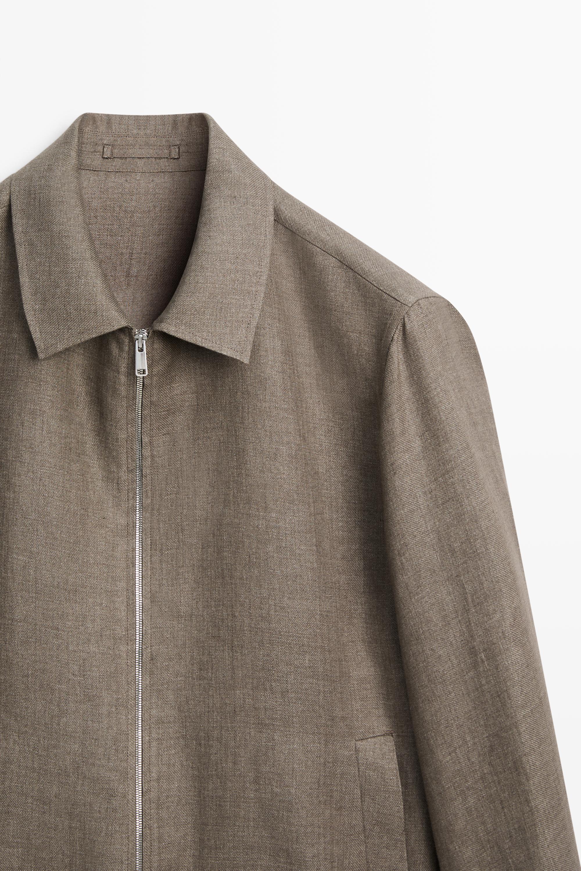 Blouson en lin délavé total look