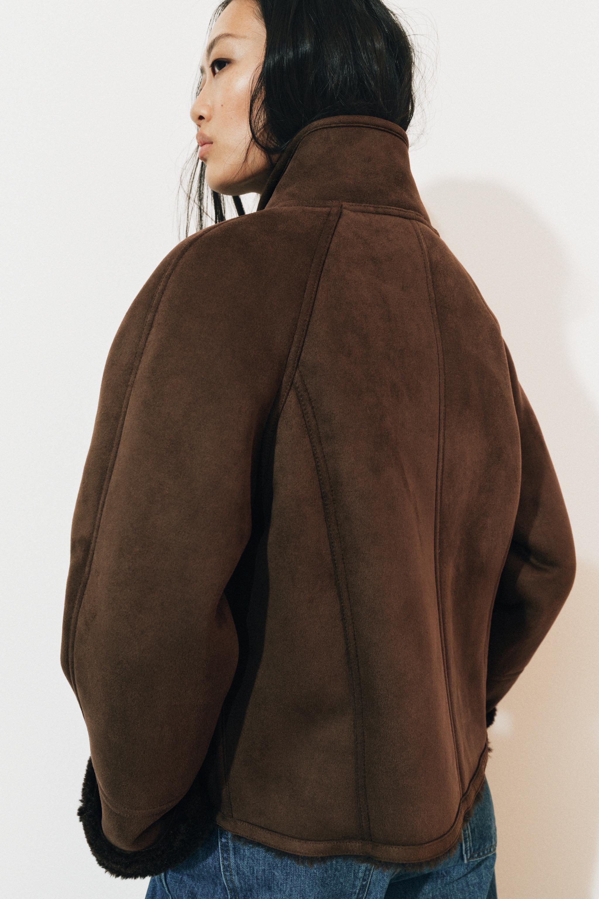 ZW COLLECTION COMBINED FAUX FUR EFFECT JACKET