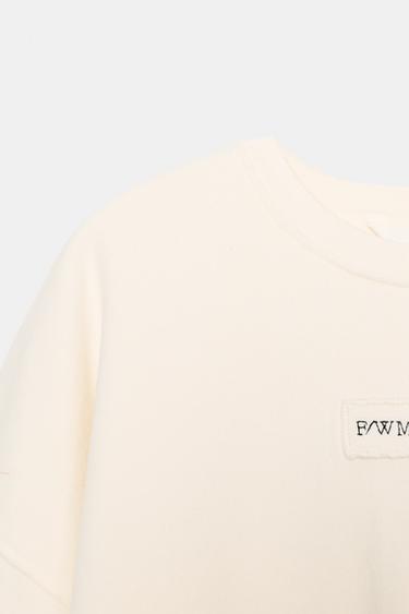 BALLOON EMBROIDERED SLOGAN SWEATSHIRT - Oyster-white by Zara - Image 5