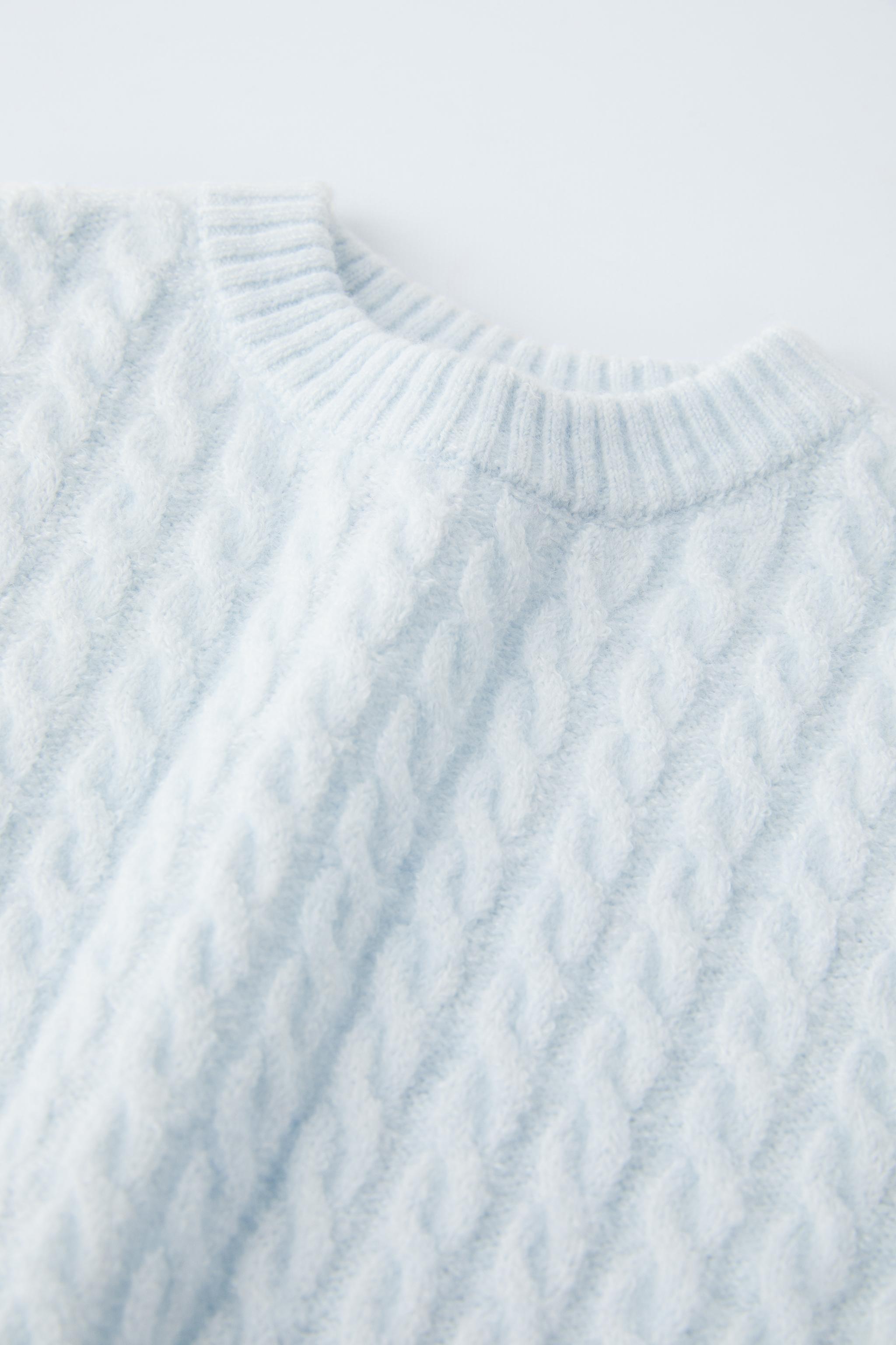CABLE KNIT SWEATER - Pastel blue | ZARA United States