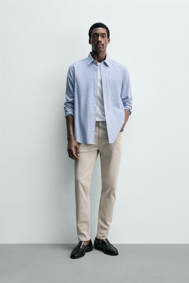 BASIC SLIM FIT JEANS - Ecru by Zara