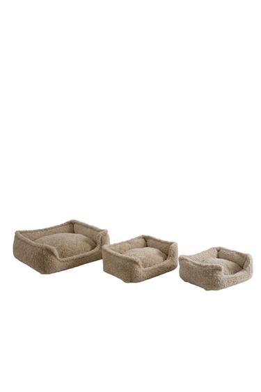 Zara FAUX SHEARLING PET BED - Beige