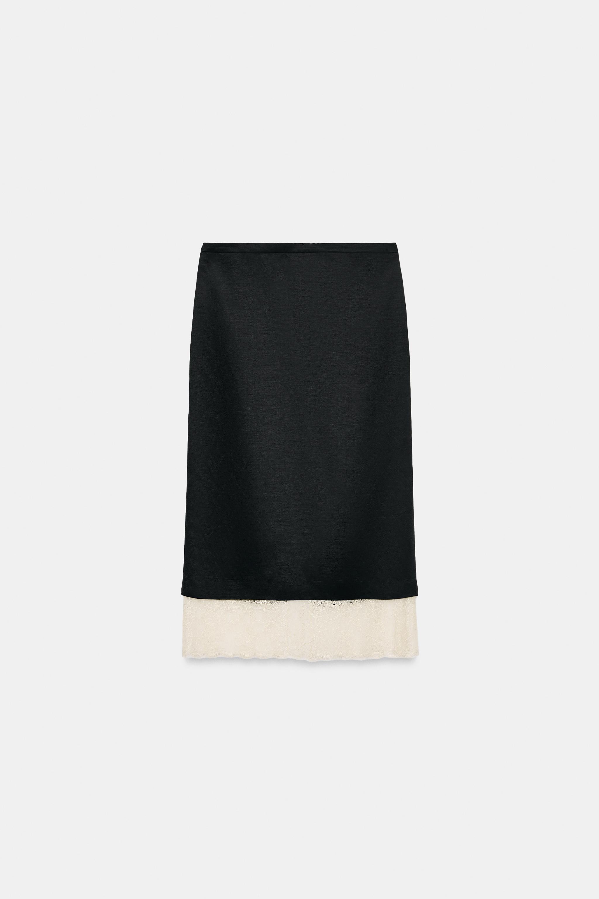 ZW COLLECTION LACE SKIRT - Black | ZARA United States ZW COLLECTION LACE SKIRT - Black | ZARA United States