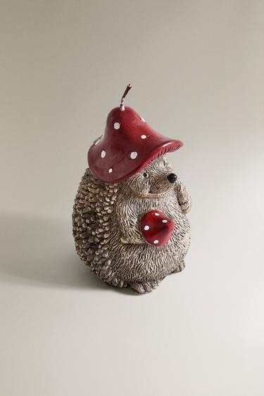 CHRISTMAS HEDGEHOG CANDLE - Grey by Zara - Image 1