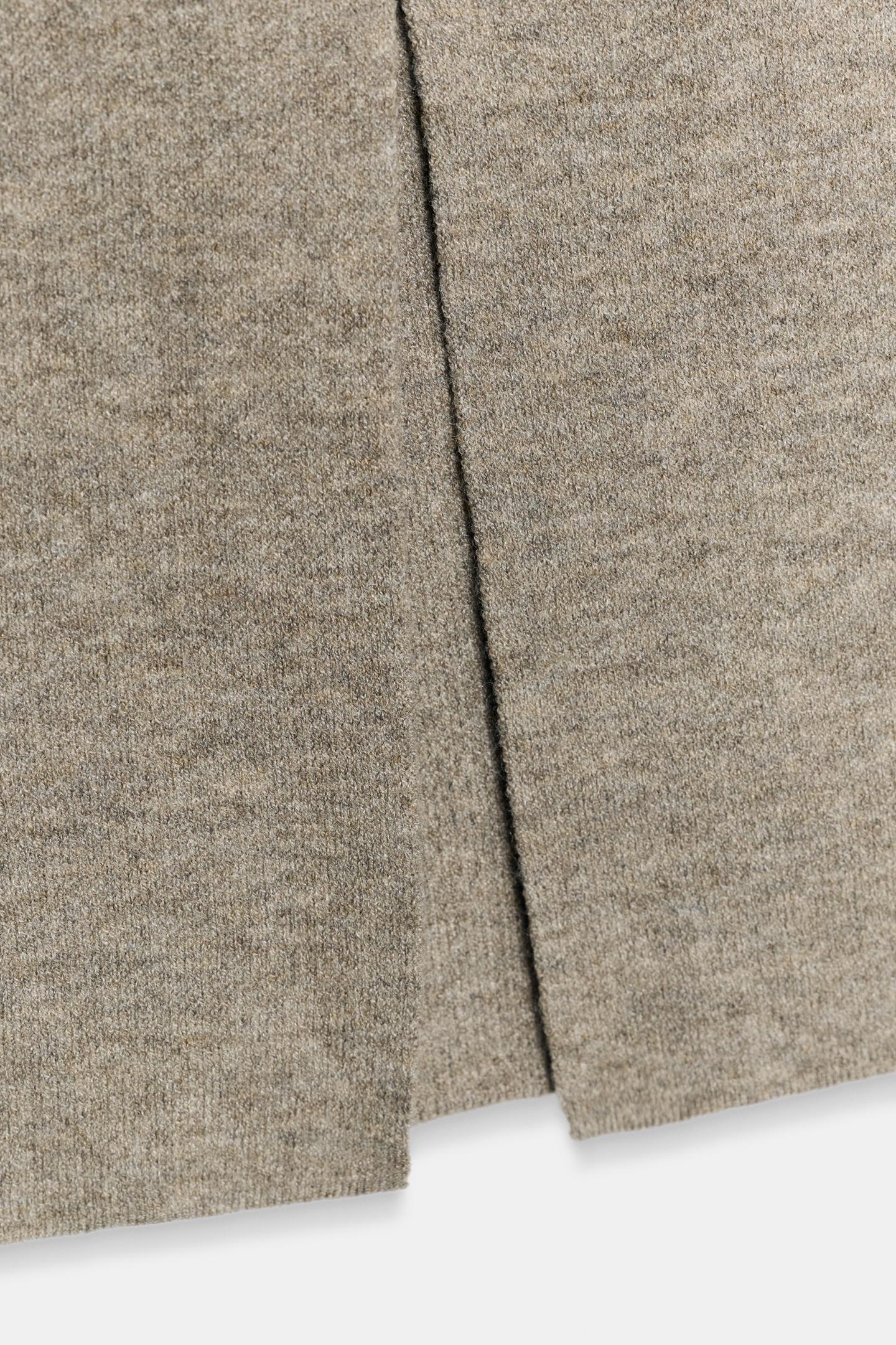 Женская юбка Zara Knit MIDI, цвет: Серо-коричневый серый — фото 8