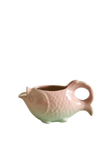 FISH-SHAPED CERAMIC JUG - Pink by Zara