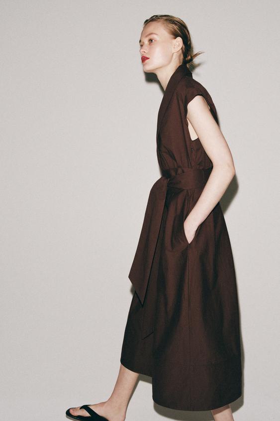ZW COLLECTION PLEATED POPLIN DRESS from Zara - $99.90