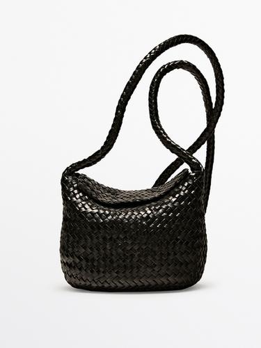 Zara Braided nappa leather crossbody bag - Black