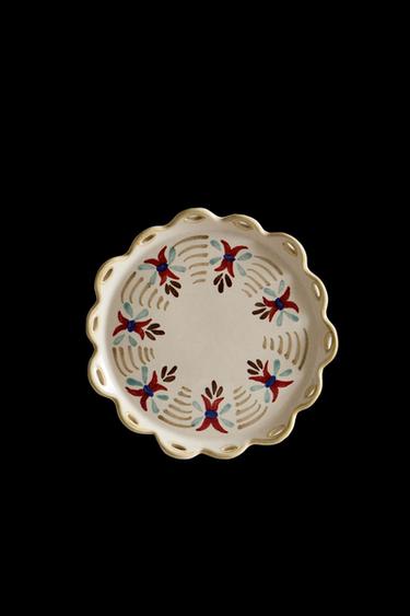 CERAMIC FLORAL DESSERT PLATE - Crudo de Zara - Imagen 0